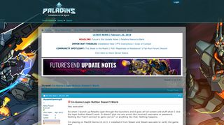 
                            1. In-Game Login Button Doesn't Work - Paladins Forums