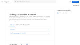 
                            3. In Hangouts an- oder abmelden - Computer ... - Google Support