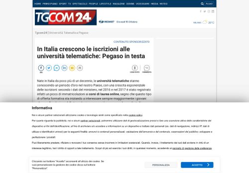 
                            8. In Italia crescono le iscrizioni alle università telematiche: Pegaso in ...