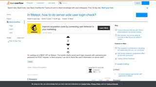 
                            7. In Meteor, how to do server side user login check? - Stack Overflow