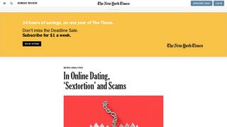 
                            5. In Online Dating, 'Sextortion' and Scams - The New York Times