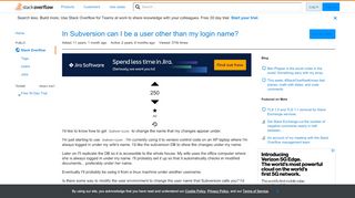 
                            8. In Subversion can I be a user other than my login name? - Stack ...