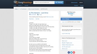 
                            7. In This Moment - Just Drive Lyrics | SongMeanings