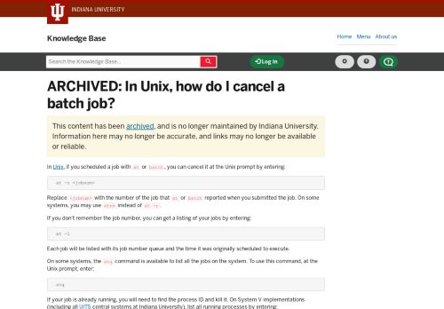 
                            11. In Unix, how do I cancel a batch job?