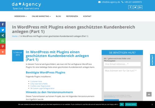 
                            8. In Wordpress mit Plugins einen geschützten Kundenbereich anlegen ...