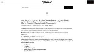 
                            7. Inability to Log In to Social Club in Some Legacy ... - Rockstar Support