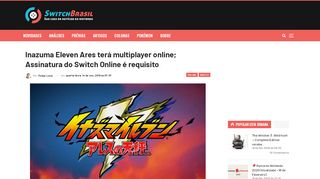 
                            12. Inazuma Eleven Ares terá multiplayer online; Assinatura do Switch ...