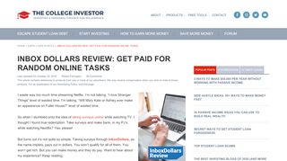
                            10. Inbox Dollars Review: Take Your $5 And Run - The College Investor