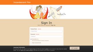 
                            1. Incandescent Fire: Sign In