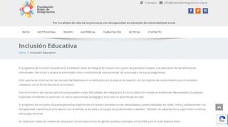 
                            8. Inclusión Educativa - Fundación Solar de Integración