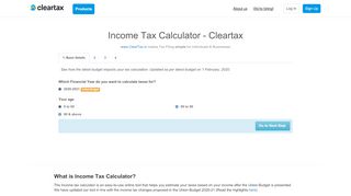 
                            3. Income Tax Calculator - Calculate your Taxes Online for FY 2019-20