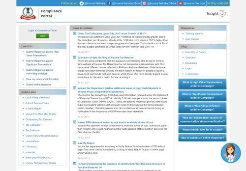 
                            2. Income Tax Department | Compliance Portal | Project Insight