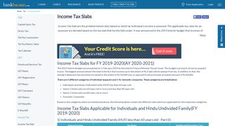 
                            5. Income Tax Slab for FY 2019-2020 - BankBazaar