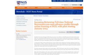 
                            9. Incoming Returning Full-time National Servicemen can ...