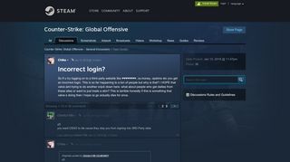 
                            7. Incorrect login? :: Counter-Strike: Global Offensive General Discussions