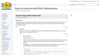 
                            9. Incorrect login details freezes wiki on Extension talk:LDAP ... - MediaWiki
