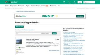 
                            12. Incorrect login details! - TripAdvisor Support Forum