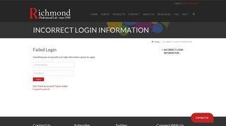 
                            11. INCORRECT LOGIN INFORMATION | Richmond Professional Lab