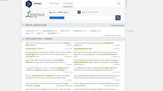
                            1. incorrect login - Tłumaczenie na polski – słownik Linguee
