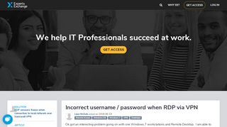 
                            10. Incorrect username / password when RDP via VPN - Experts Exchange
