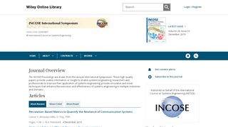 
                            7. INCOSE International Symposium - Wiley Online Library