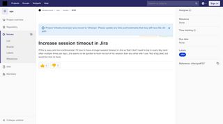 
                            6. Increase session timeout in Jira (#767) · Issues · Infrastructure / ops ...