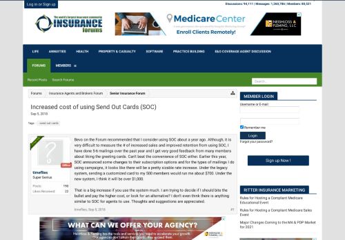 
                            11. Increased cost of using Send Out Cards (SOC) - Insurance Forums