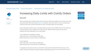
                            7. Increasing Daily Limits with Coinify Orders – Blockchain Support ...