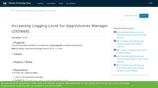 
                            1. Increasing Logging Level for AppVolumes Manager (2101668)