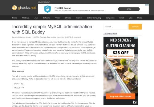 
                            11. Incredibly simple MySQL administration with SQL Buddy - gHacks ...