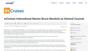 
                            12. inCruises International Names Bruce Murdock as General Counsel