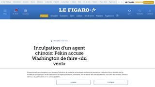 
                            10. Inculpation d'un agent chinois: Pékin accuse Washington de faire «du ...