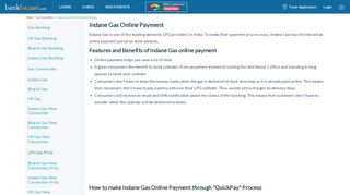 
                            5. Indane Gas Online Payment: For LPG Cylinder Refill Booking