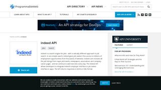 
                            5. indeed API | ProgrammableWeb