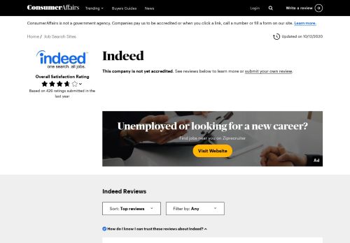 
                            13. Indeed - ConsumerAffairs.com