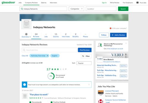 
                            11. Indepay Networks Reviews | Glassdoor.co.in