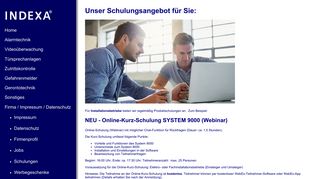 
                            3. INDEXA GmbH Schulungen Alarmanlage System 9000 Planung ...