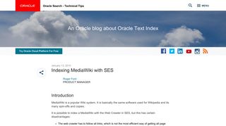 
                            10. Indexing MediaWiki with SES | Oracle Search - Technical Tips Blog