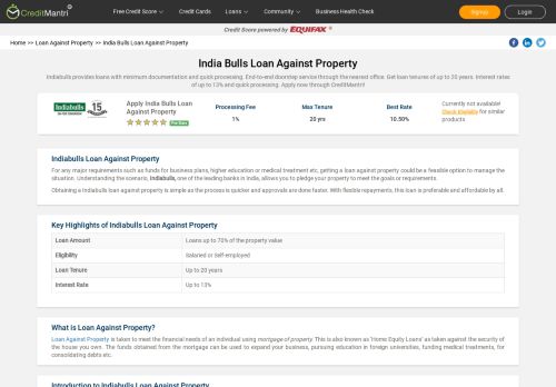 
                            3. India Bulls Loan Against Property at Lowest Interest Rates @ 10.5 ...