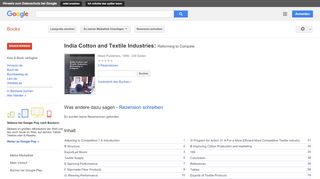 
                            6. India Cotton and Textile Industries: Reforming to Compete - Google Books-Ergebnisseite