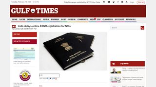 
                            6. India delays online ECNR registration for NRIs - Gulf Times