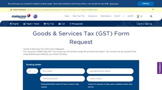 
                            4. India GST Form - Malaysia Airlines