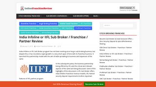 
                            10. India Infoline or IIFL Sub Broker / Franchise / Partner Review