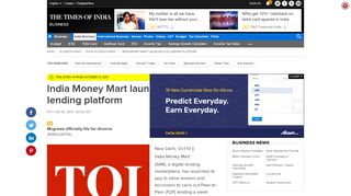 
                            6. India Money Mart launches P2P lending platform - Times of India