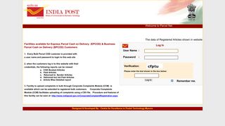 
                            5. India Post : Parcel Net Login