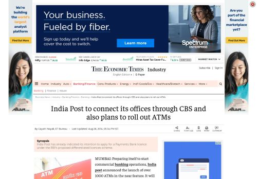 
                            9. India Post to connect its offices through CBS and also plans to roll out ...