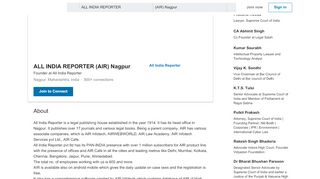 
                            7. INDIA REPORTER (AIR) Nagpur - LinkedIn