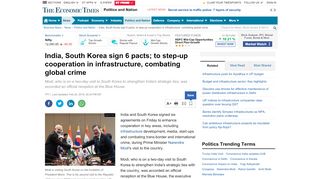 
                            12. India, South Korea sign 6 pacts: to step-up cooperation in ...