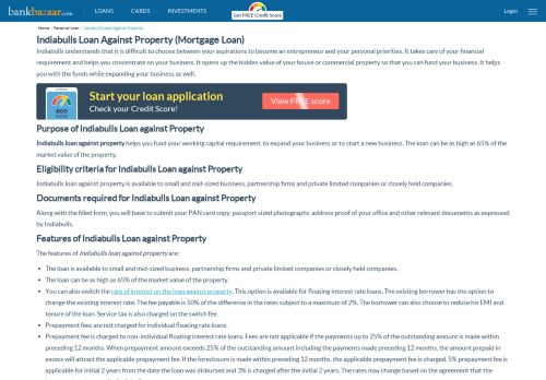 
                            7. Indiabulls Loan Against Property Eligibility, Interest rates - BankBazaar