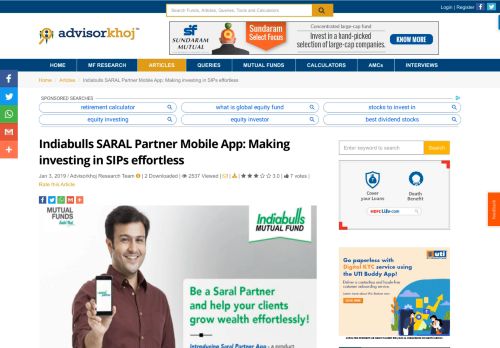 
                            8. Indiabulls SARAL Partner Mobile App: Making investing in SIPs ...